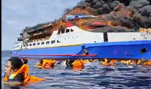 KM Barcelona Terbakar di Perairan Sulut, Diduga Akibat Ledakan di Ruang Mesin